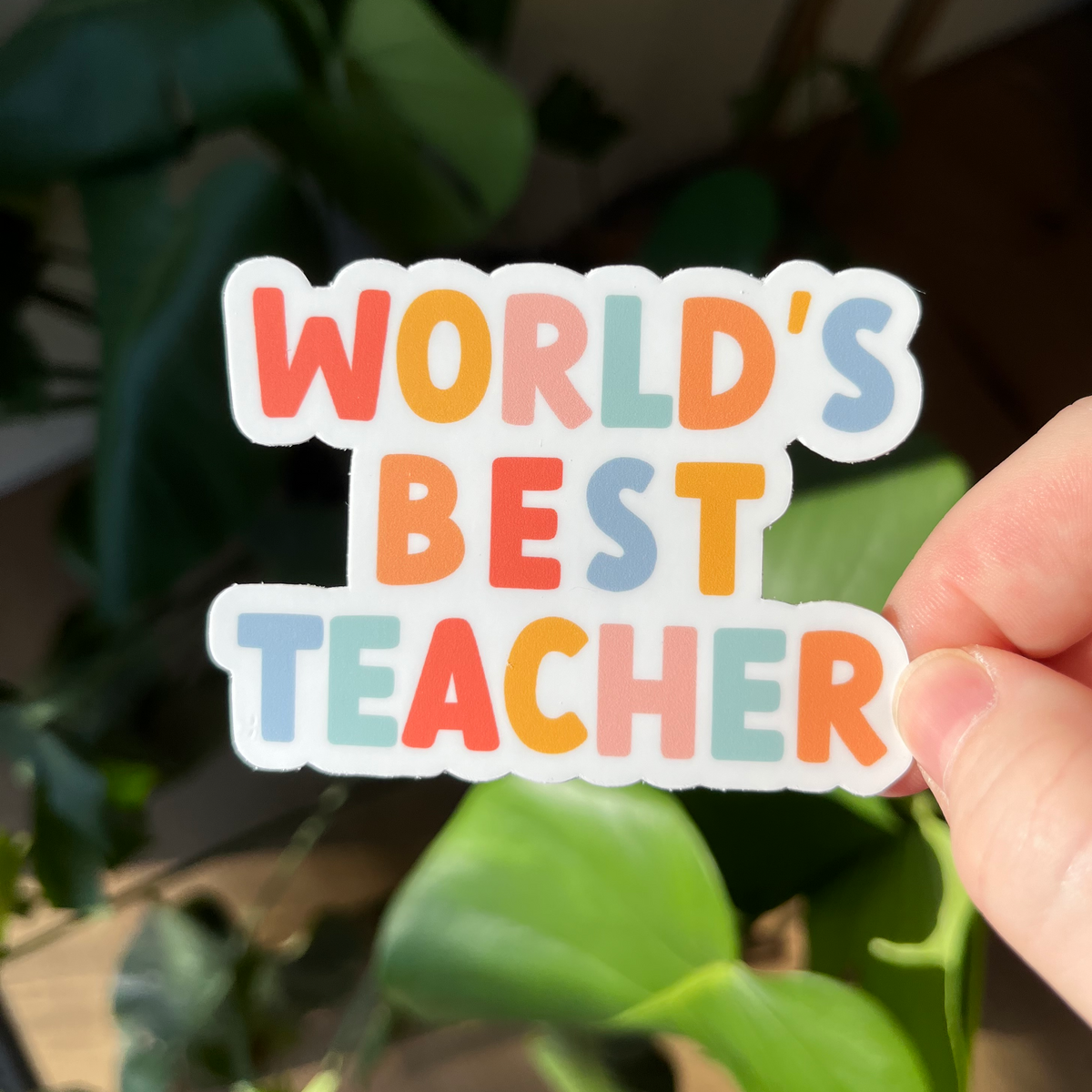 World's Best Teacher Vinyl Sticker Room 1021
