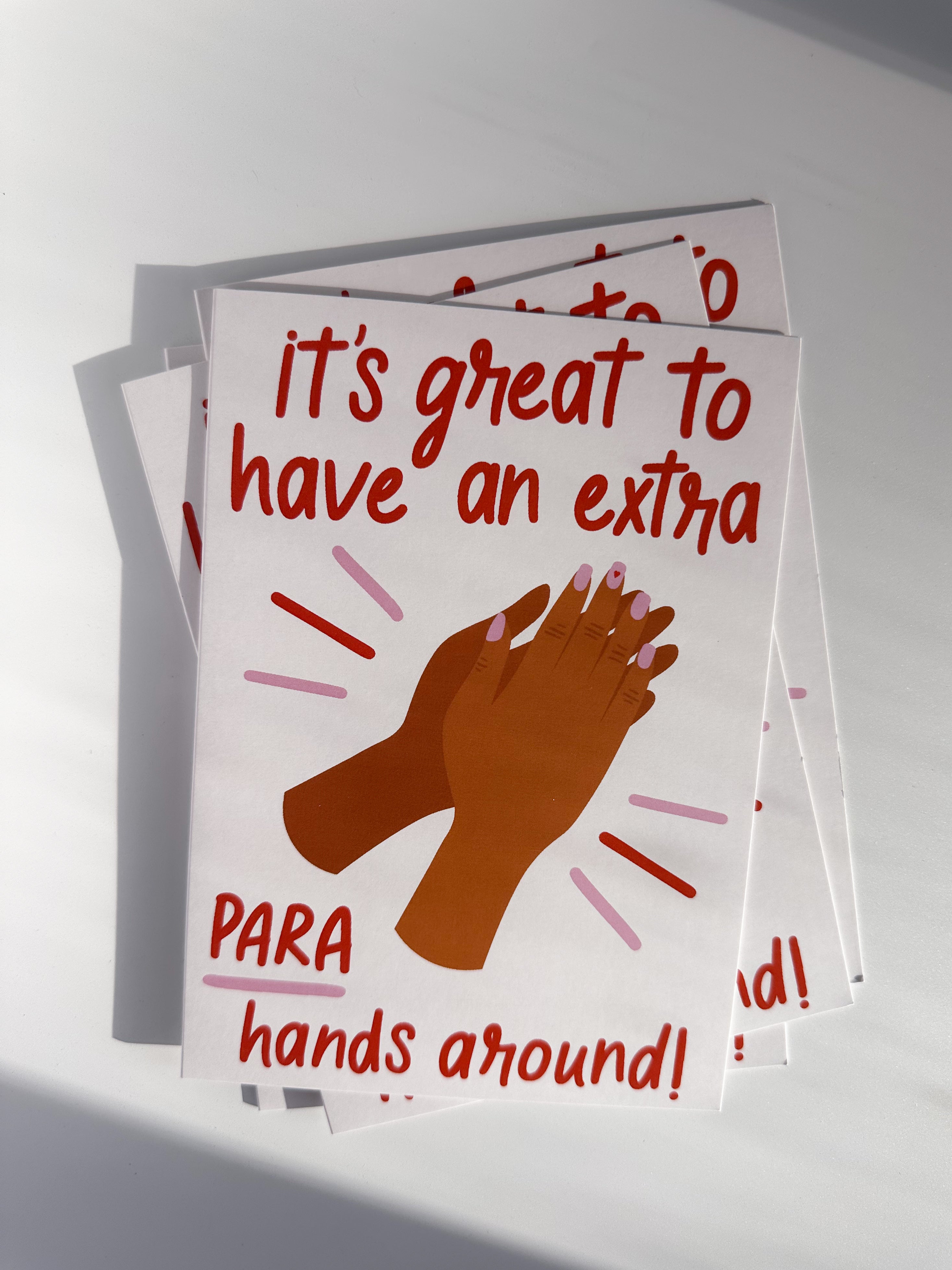 Extra Para Hands Greeting Card