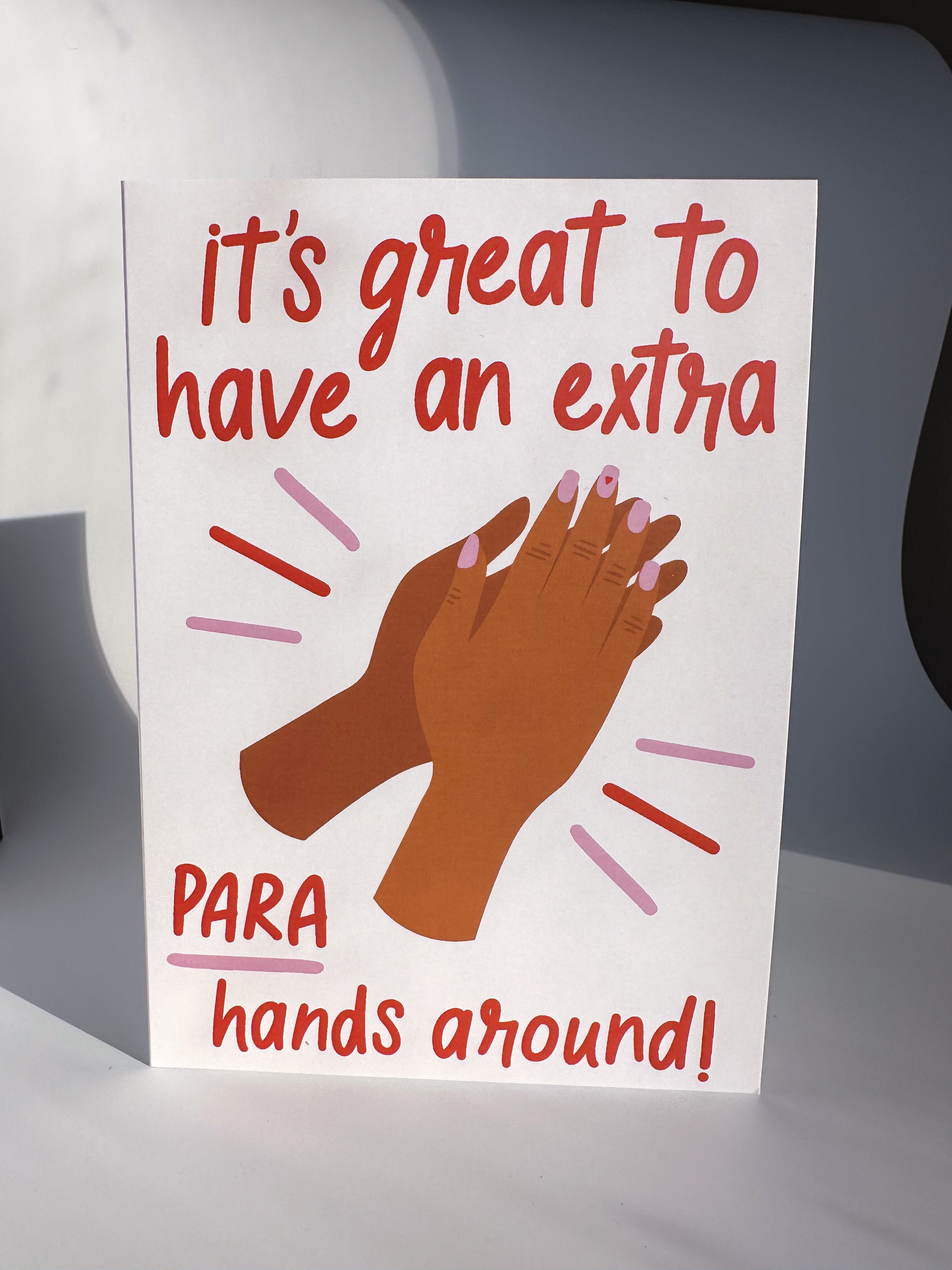 Extra Para Hands Greeting Card