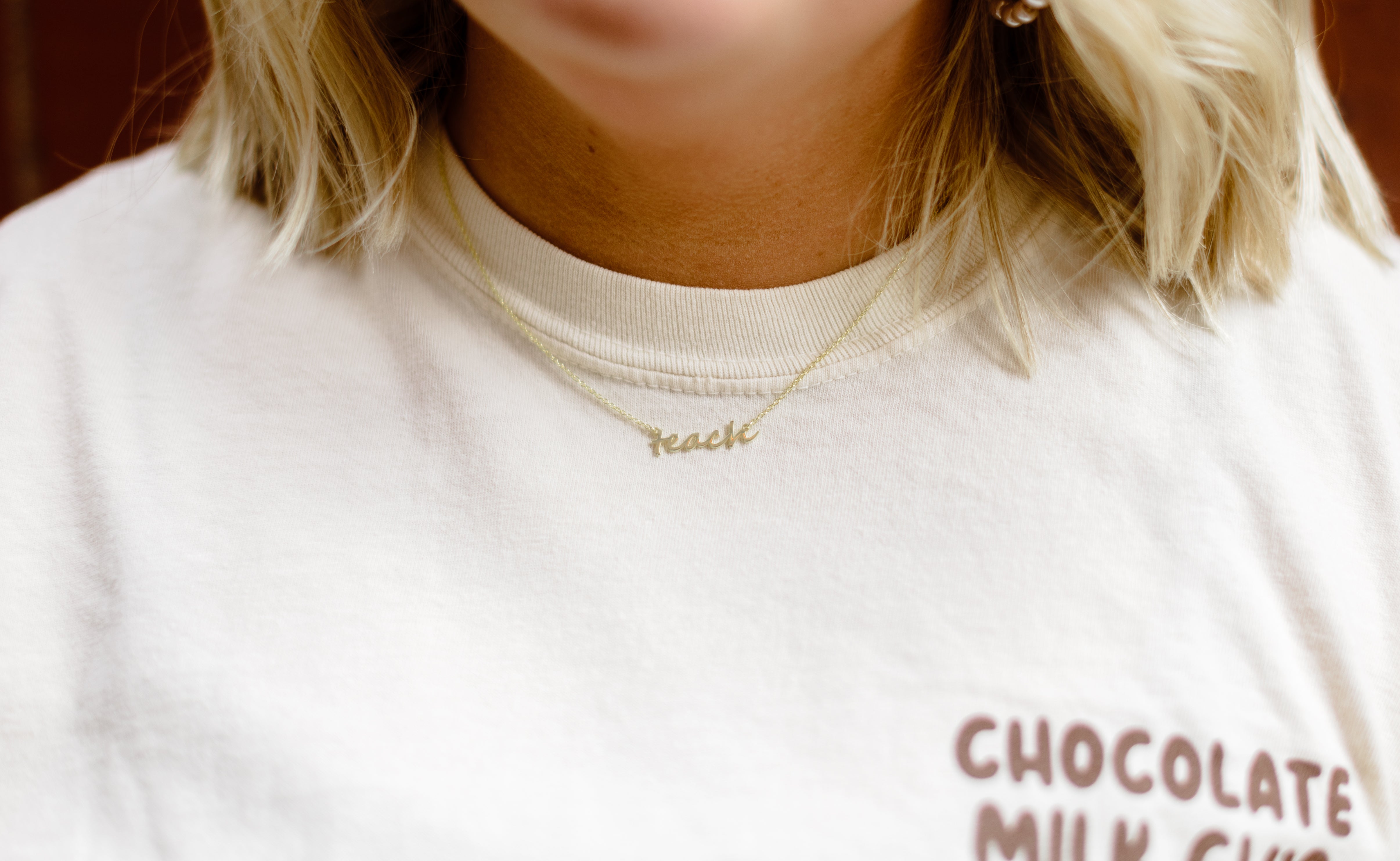 Teach Dainty Yellow Gold Necklace