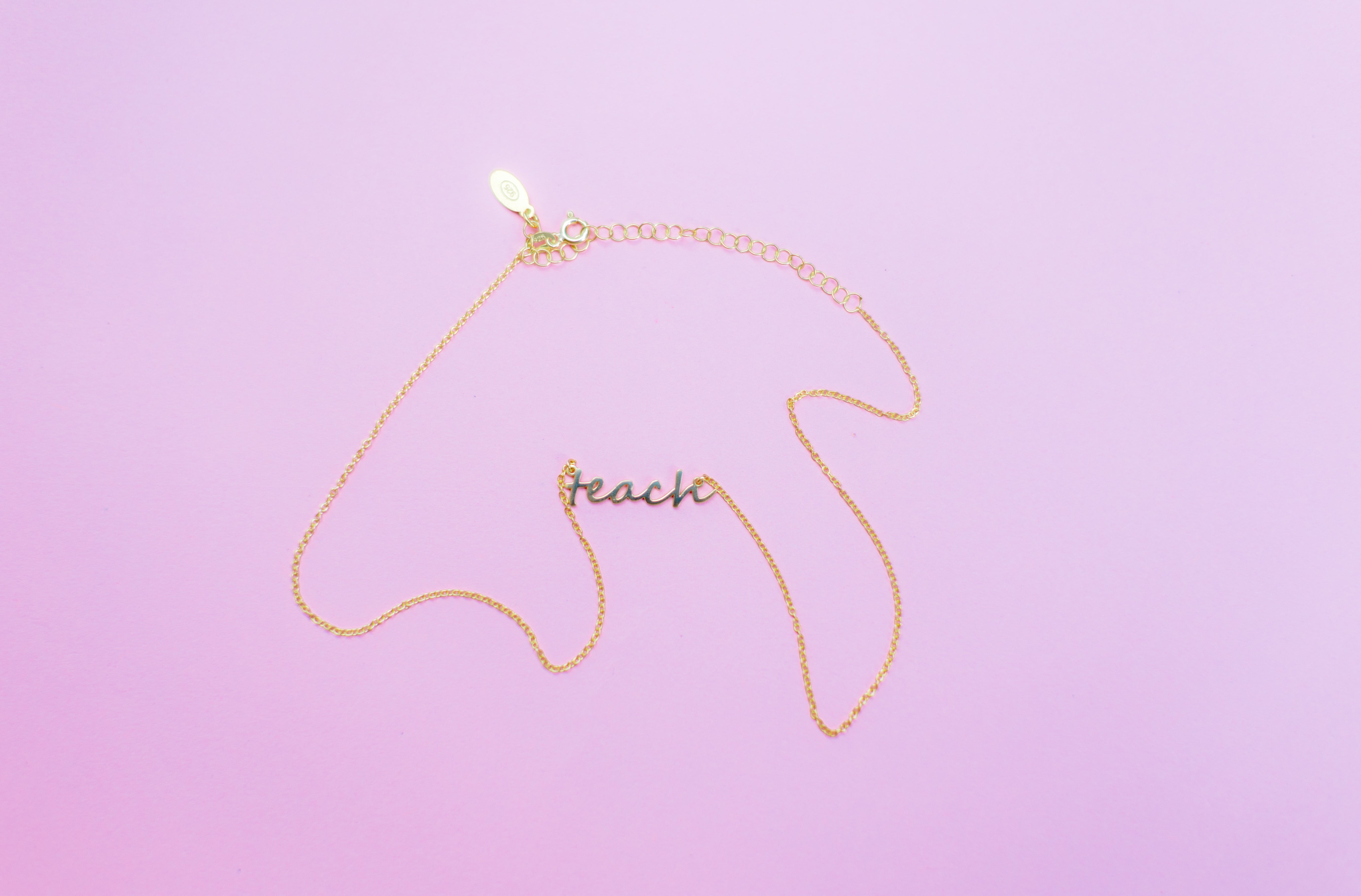 Teach Dainty Yellow Gold Necklace