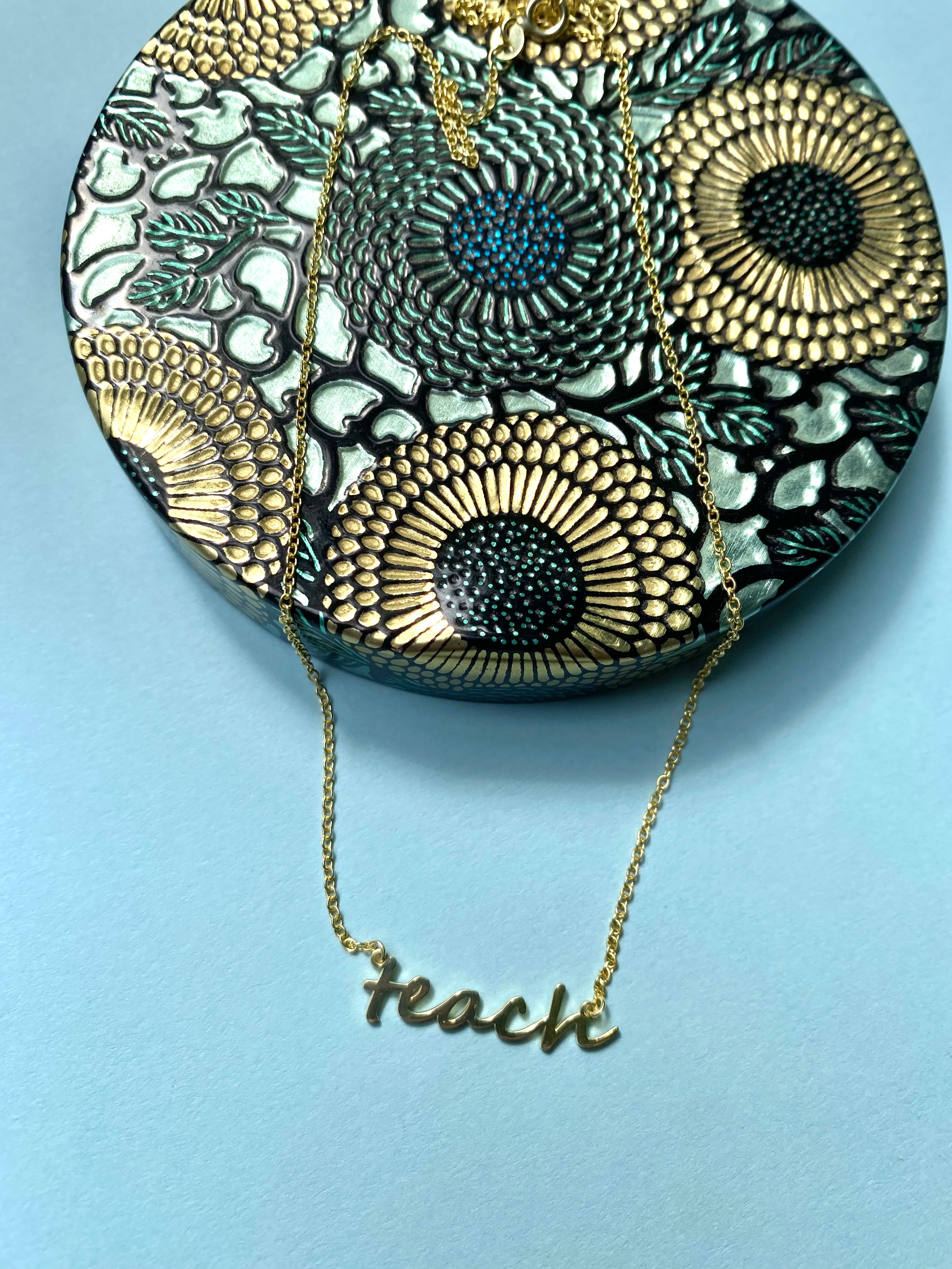 Teach Dainty Yellow Gold Necklace