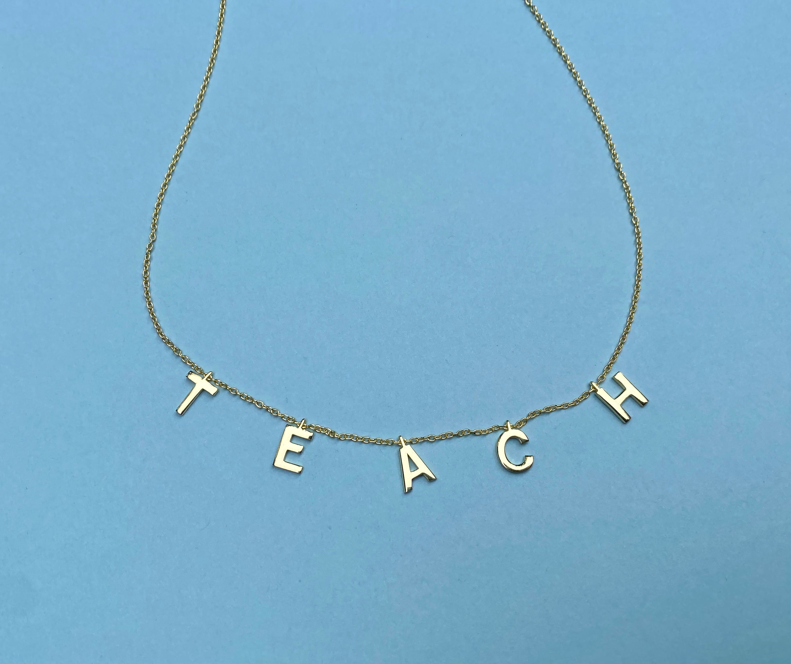 Gold Charm Teach Necklace