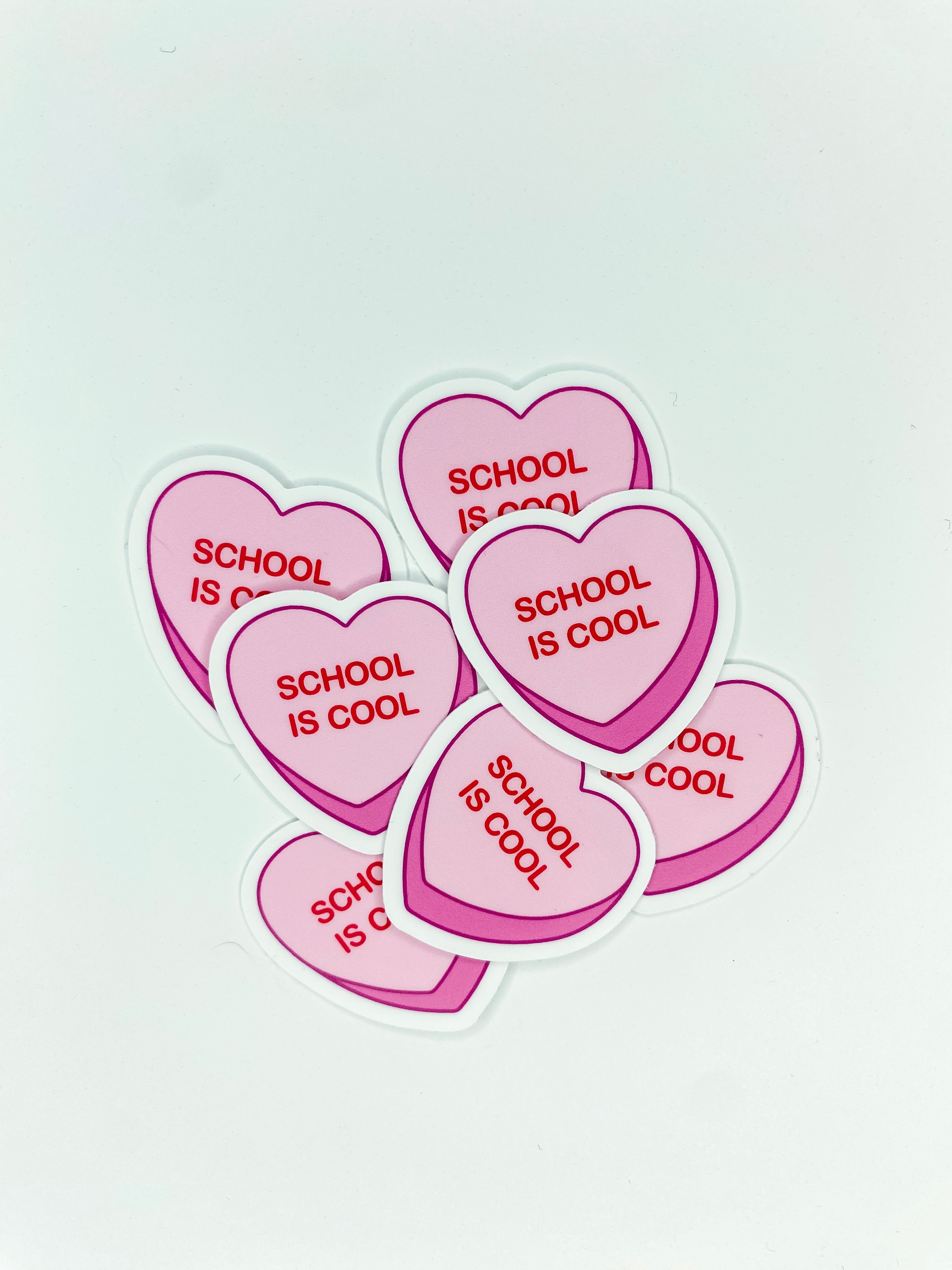 School is Cool Candy Heart Sticker