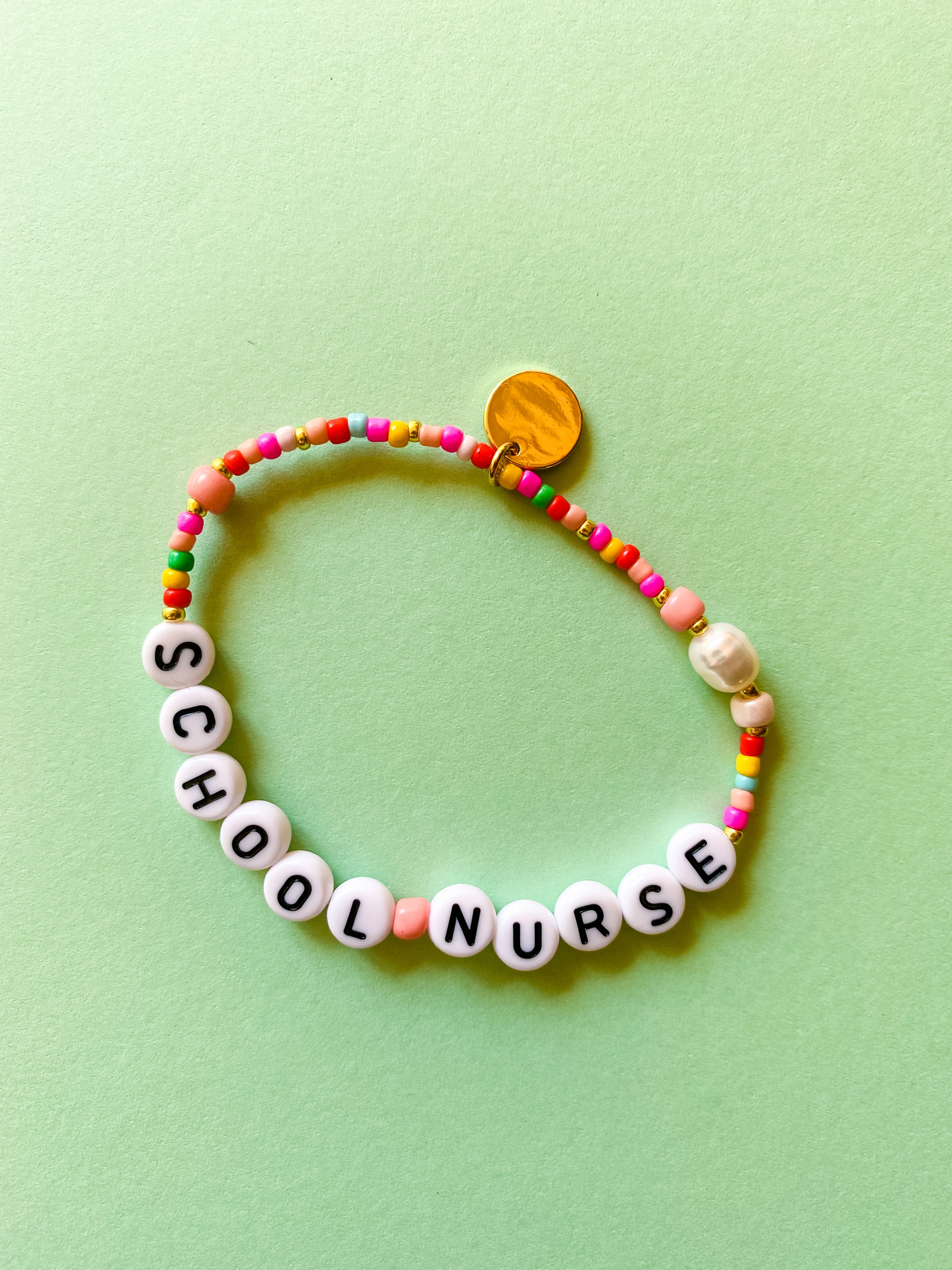 School Nurse Rainbow Beaded Bracelet