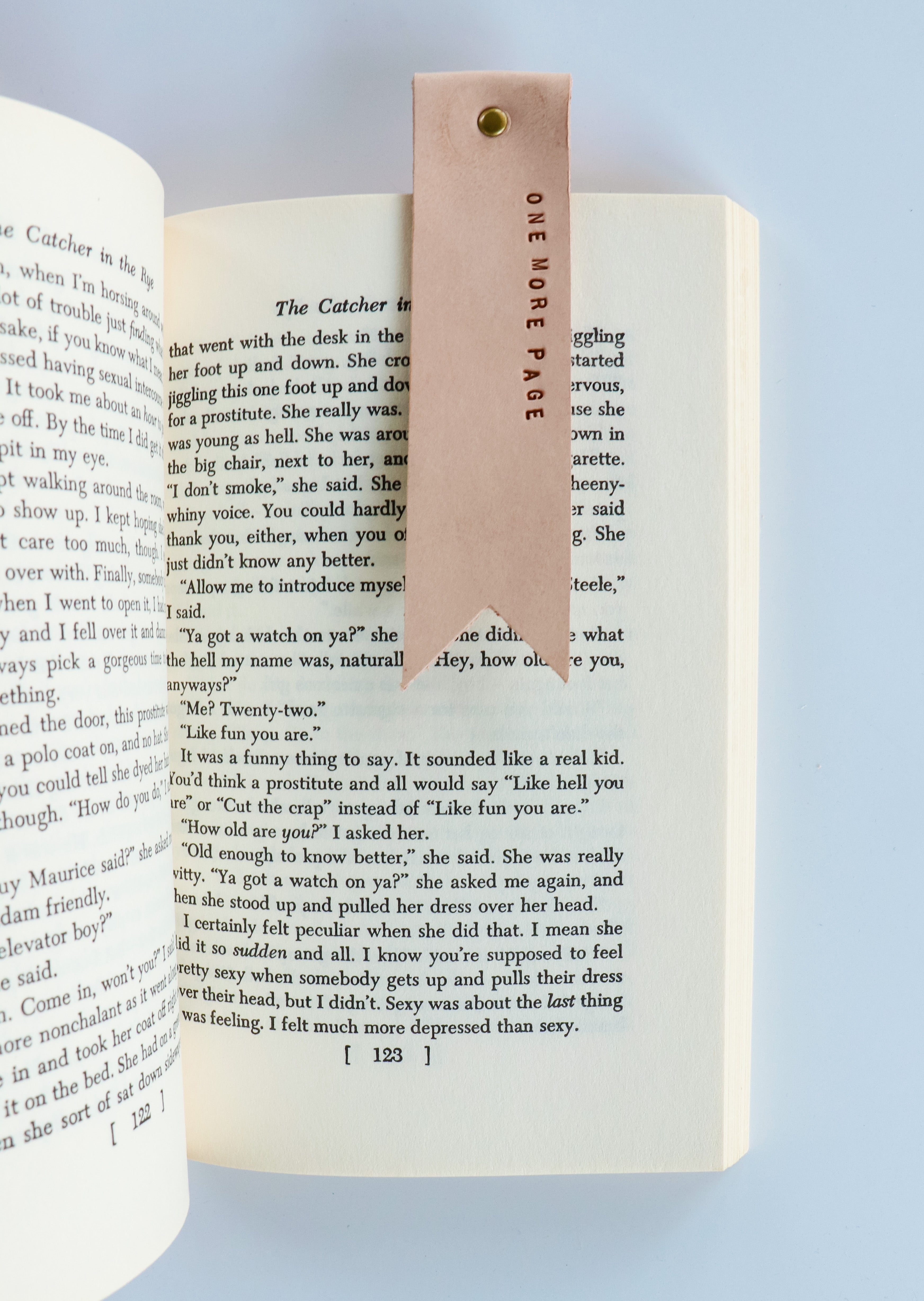 One More Page Leather Bookmark